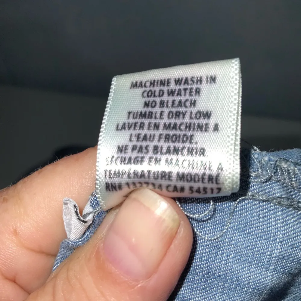 THML Washed Out Denim Blue Raw Hem Long Sleeve Crewneck Casual Comfy Tunic XS - Image 8