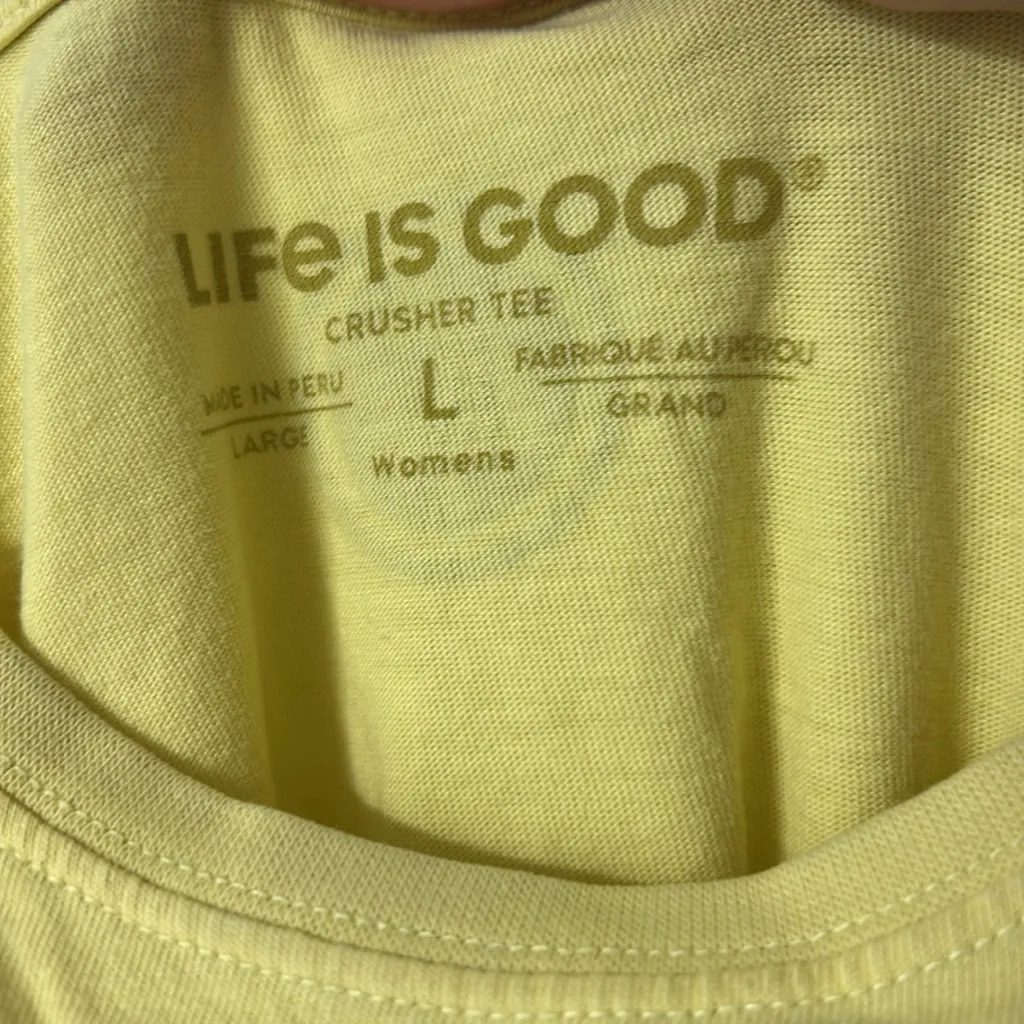Life Is Good Women's Large Just Add Water Boat Crusher Tee Yellow - Image 3