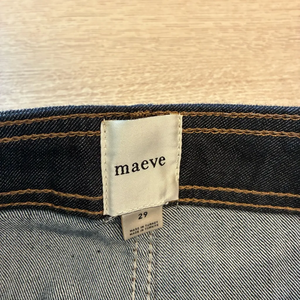 NWT Maeve The Ettie High Rise Crop Wide Leg Jeans Dark Rinse Wash Size 29 - Image 3