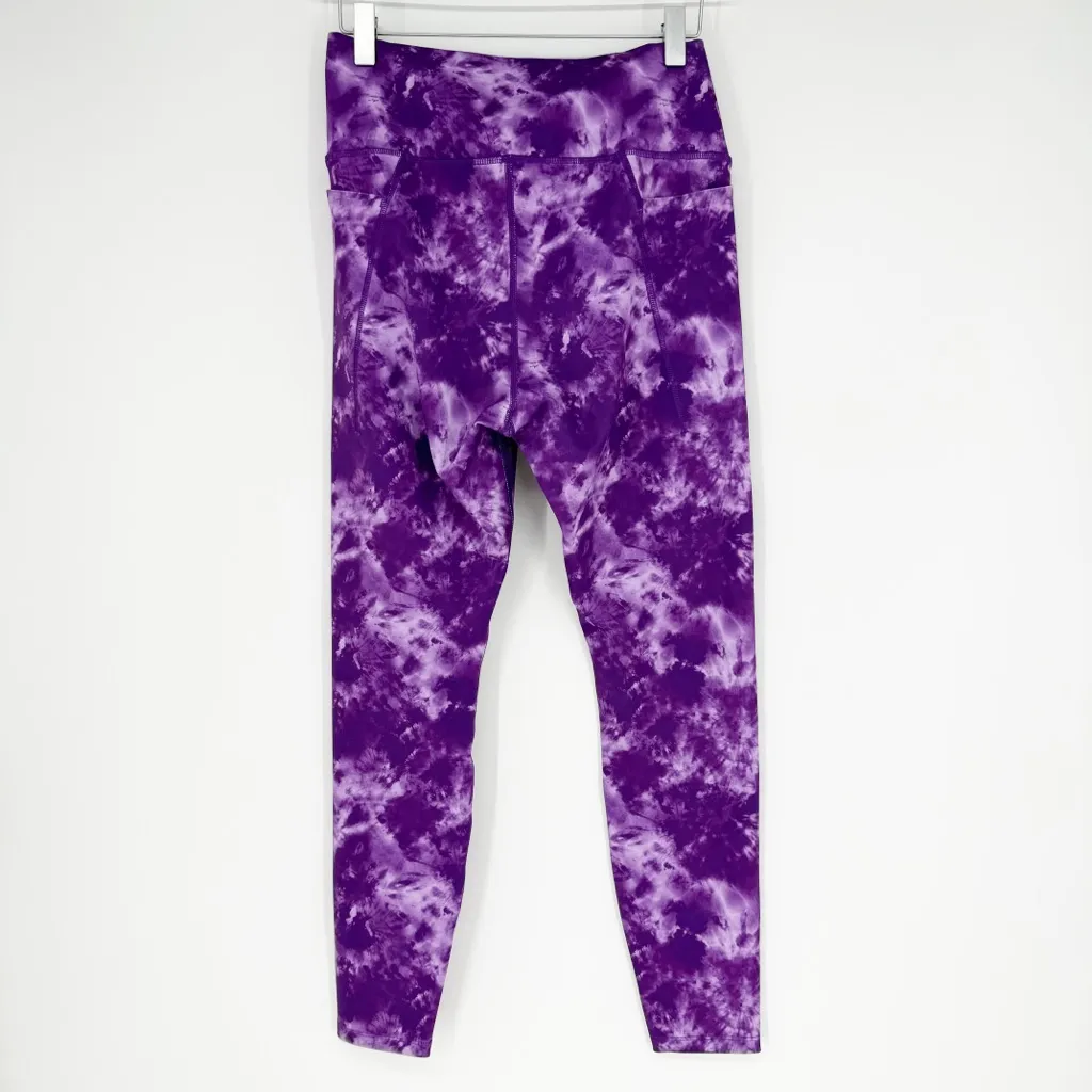 Peloton x Brittany Allen Tie Dye Pocket Leggings M Purple - Image 3