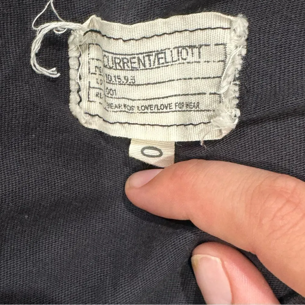 Current/Elliott Black Distressed Short Sleeve Tee Shirt Women’s XS - Image 2