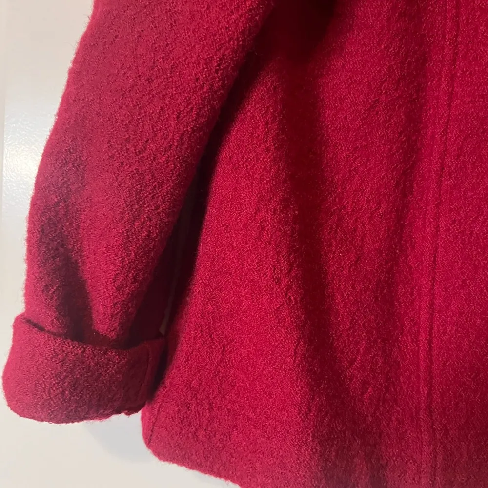 100% WOOL Jacket LINDA MATTHEWS XL Double Button EXCELLENT Red - Image 3