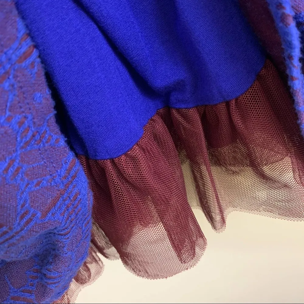 Free People Rock Princess Floral Sleeveless Royal Blue/Red Dress - Image 6