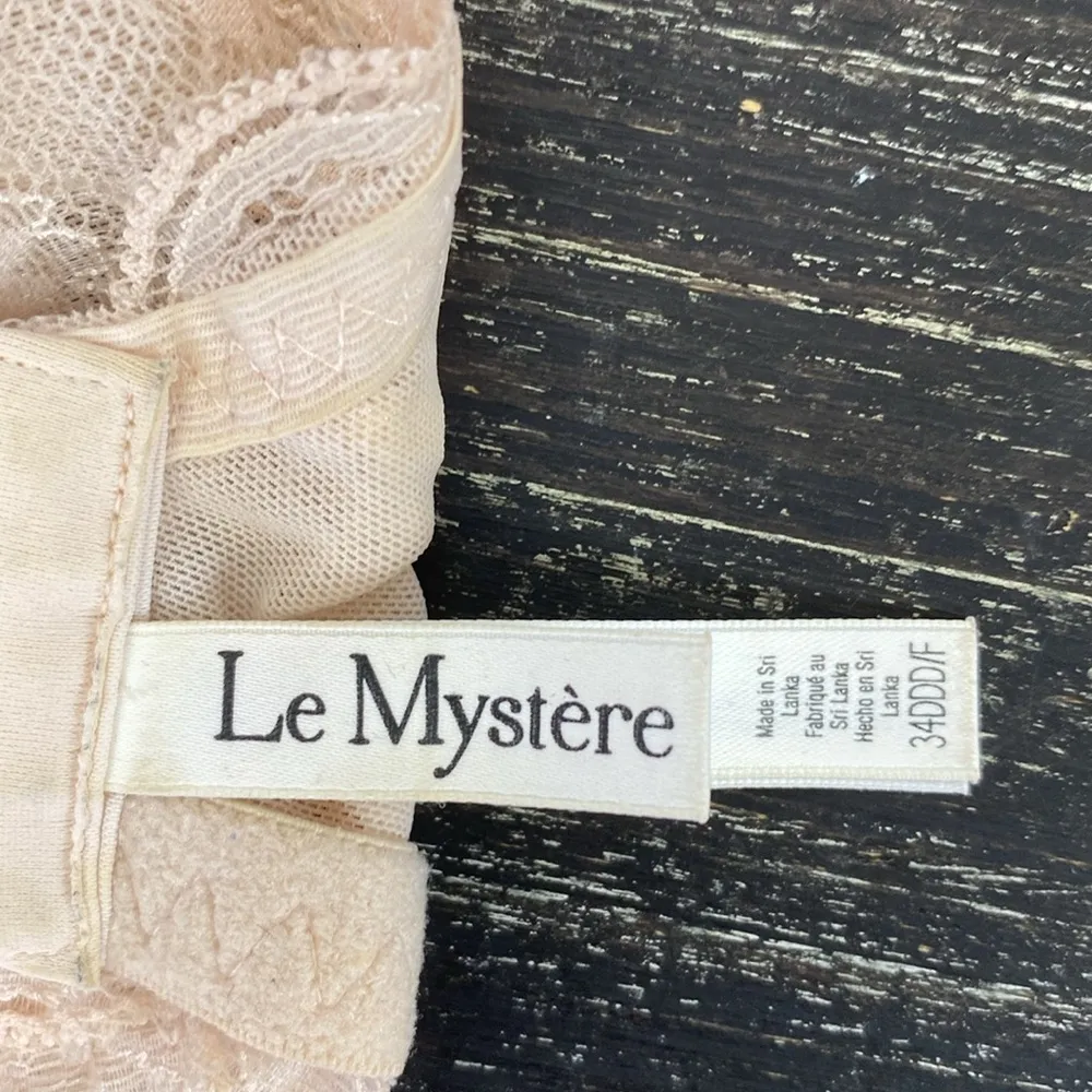 Le Mystere Nude Unlined Underwire Lace Bra 34DDD 34F Tan Size undefined - Image 4