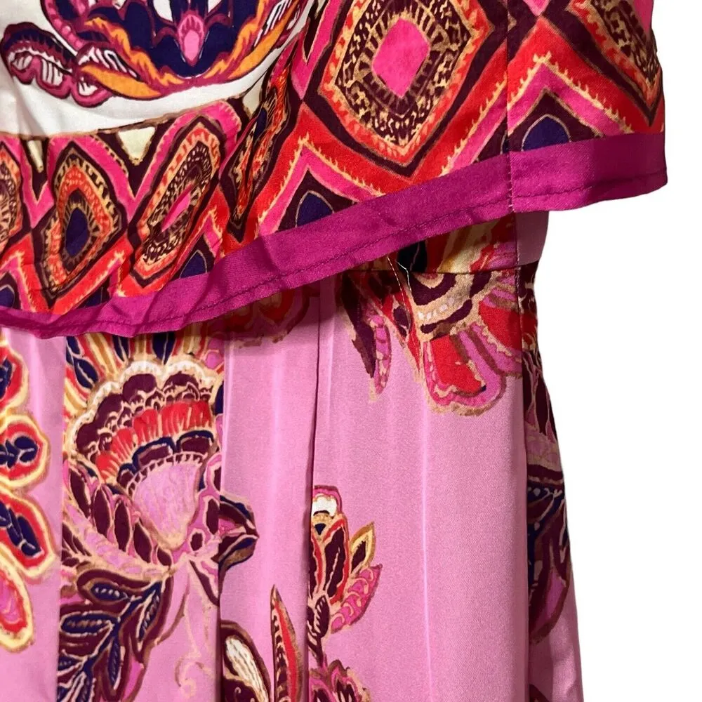 Zara Multicolored Wide Leg Strapless Jumpsuit Bloggers Favorite New Size XS - Image 9