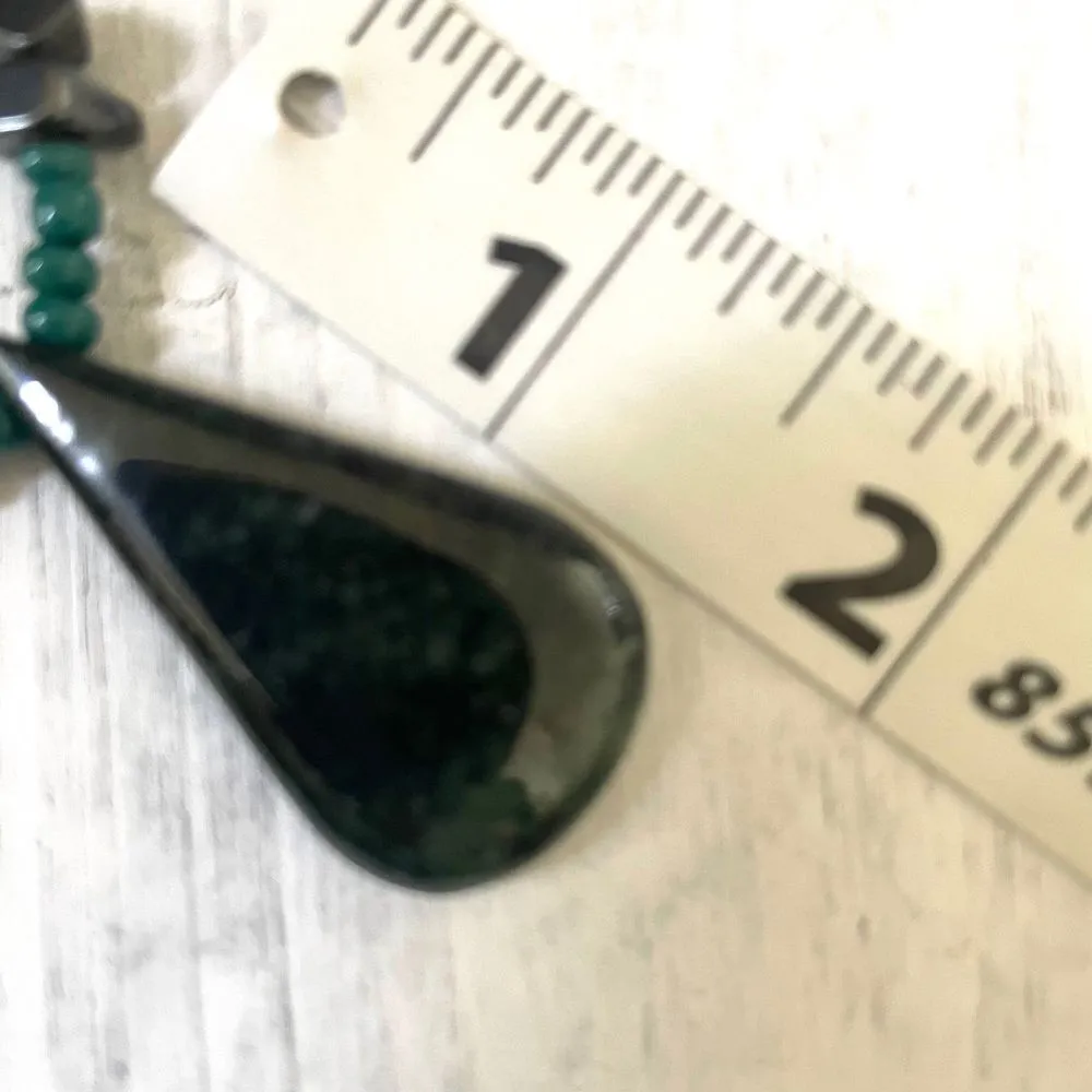 Green Jasper hematite pendant necklace - Image 7