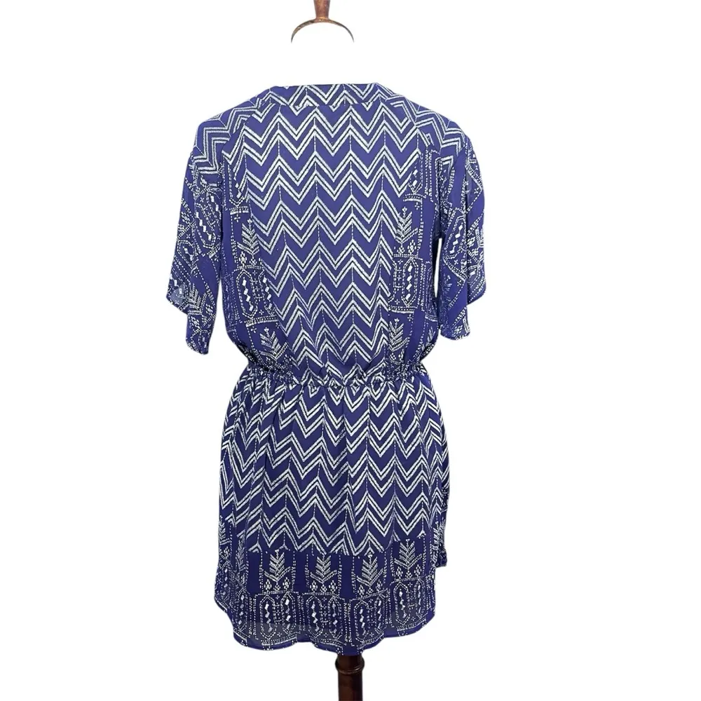 Free People Love Your Chaos Blue/Silver Metallic Boho Dress Size XS - Image 8