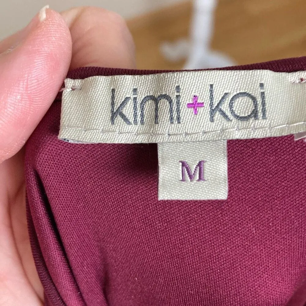 Kimi + Kai Maternity Rouched Dress‎ Size Medium Purple - Image 4