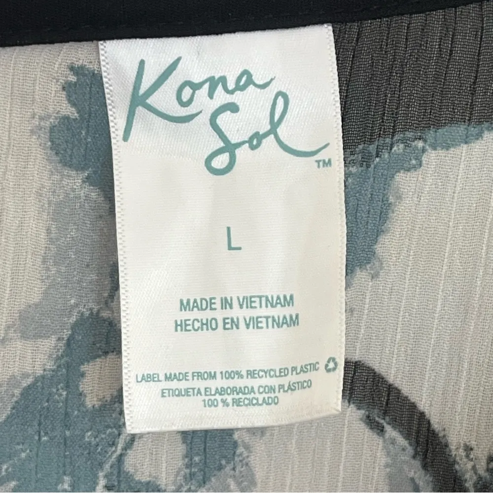 Kona Sol Beach Swimsuit Cover Up Womens Large‎ Tropical Resort Wear Poolside - Image 4