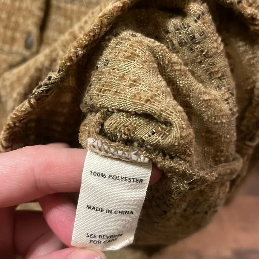 Buckle Gilded Intent corduroy pocket detail button up gold and tan - Image 8