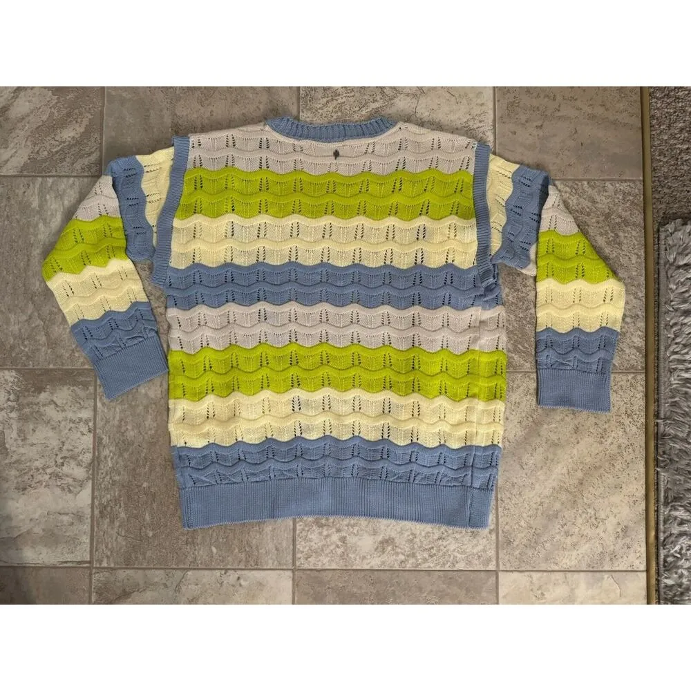 Le Lis Blanc Cardigan Ruffle Green Blue Cream Women's Preppy Coquette Size undefined - Image 5