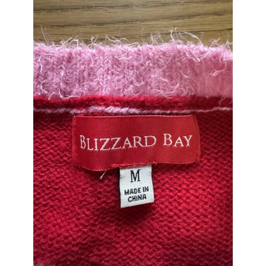 BLIZZARD BAY Women Sz Medium Pink Flamingo Santa Ugly Christmas‎ Sweater Holiday - Image 3