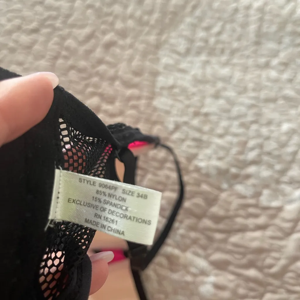 BRALETTE HOT PINK BLACK MESH 34B Size undefined - Image 9