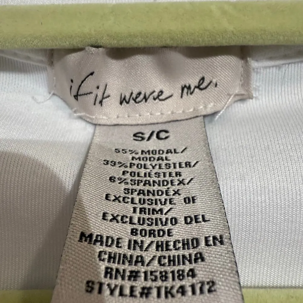 If It Were Me  White Full Zip Crop Hooded Jacket Sz S - Image 5