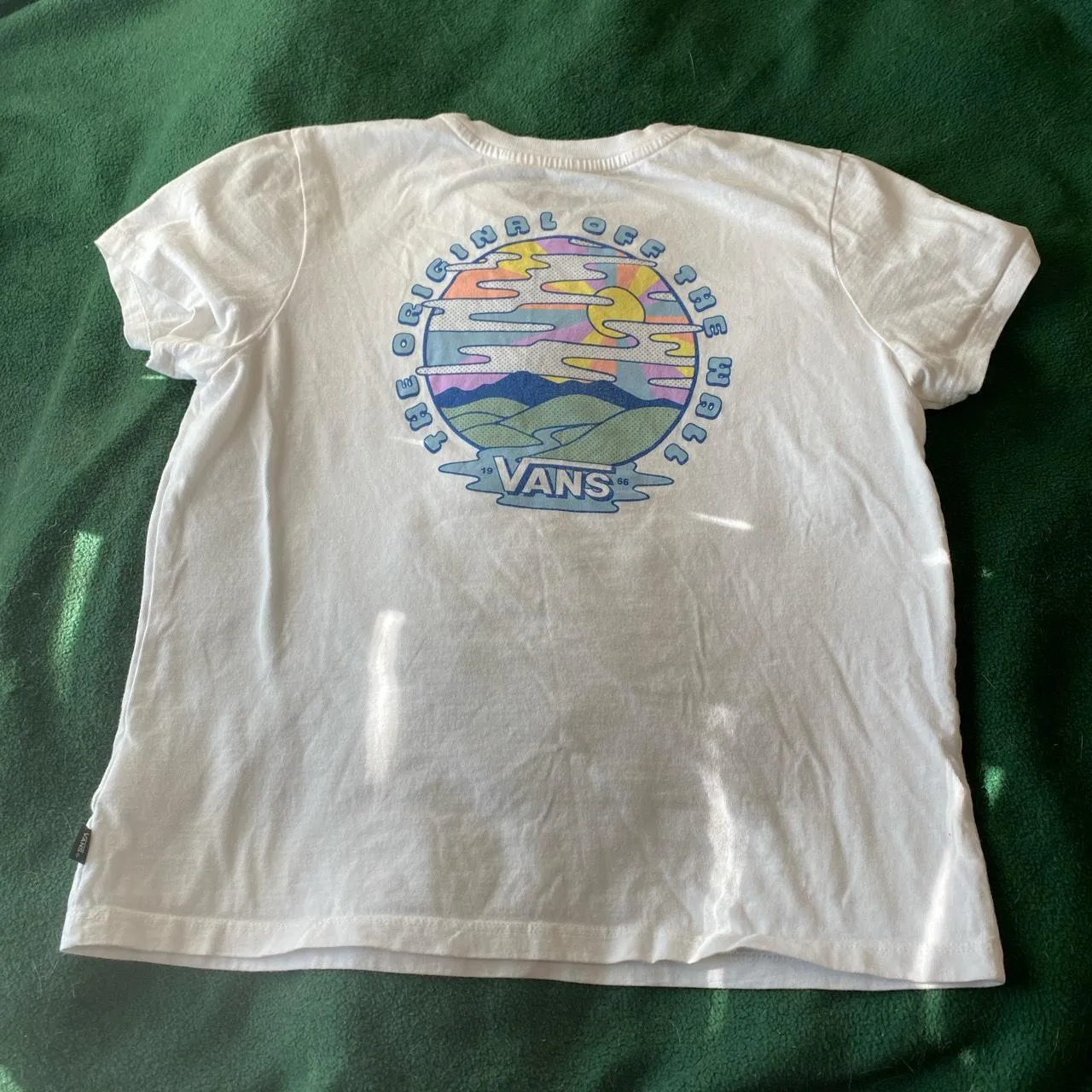 Vans White Rainbow Pastel Graphic Tee Shirt - Image 4