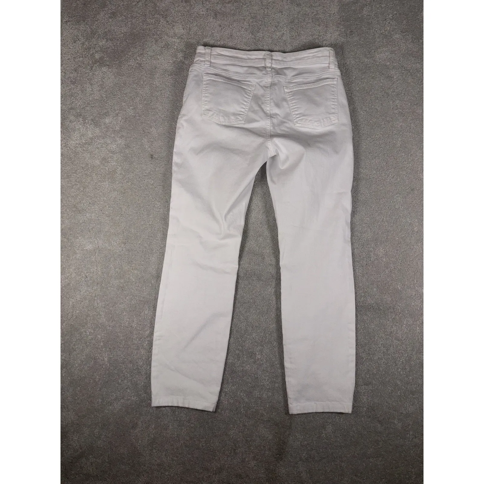 eileen fisher slim straight leg jeans white 8 organic cotton - Image 5