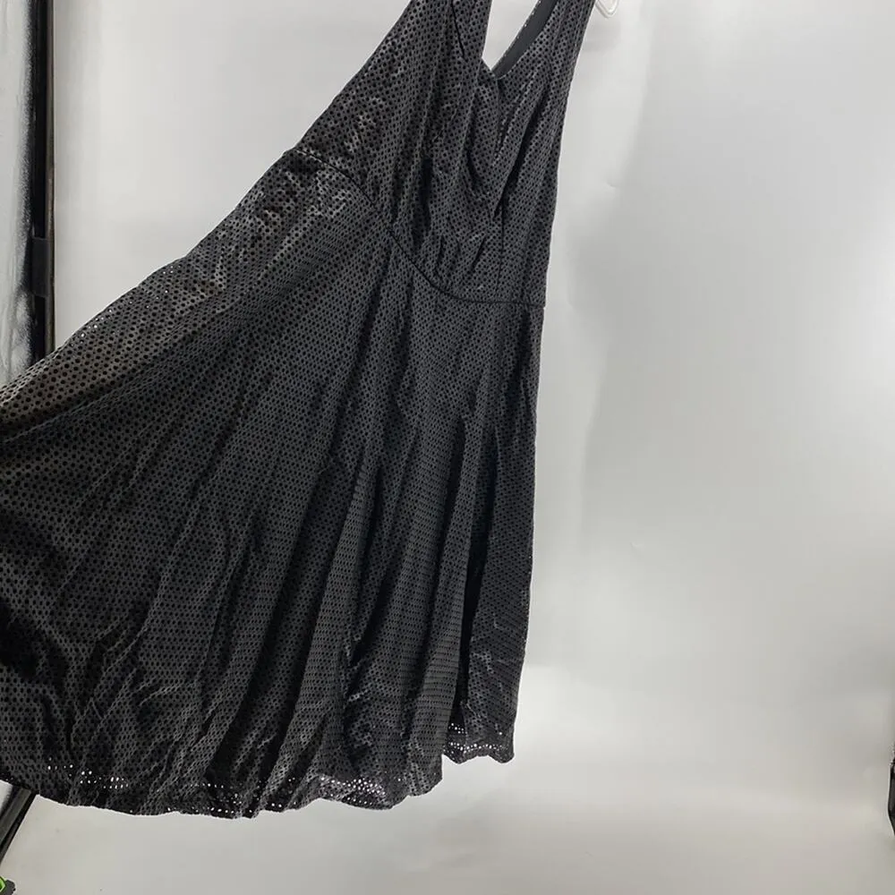 Torrid faux leather vegan leather laser cut skater dress black above the knee - Image 3