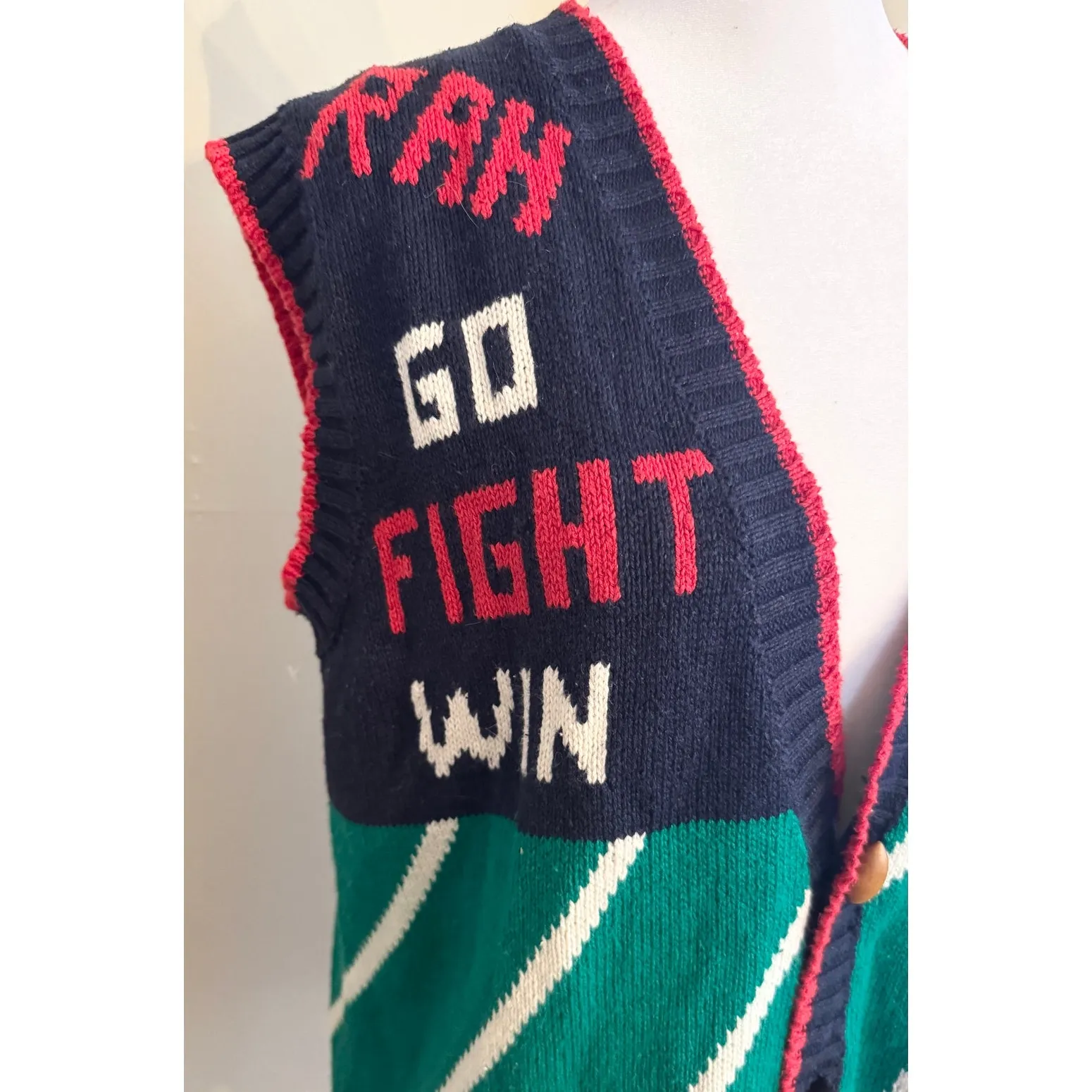 Vintage 80s/90s Eagle Eye Berek Sweater Vest Football Hand Knit Size M Size M - Image 2