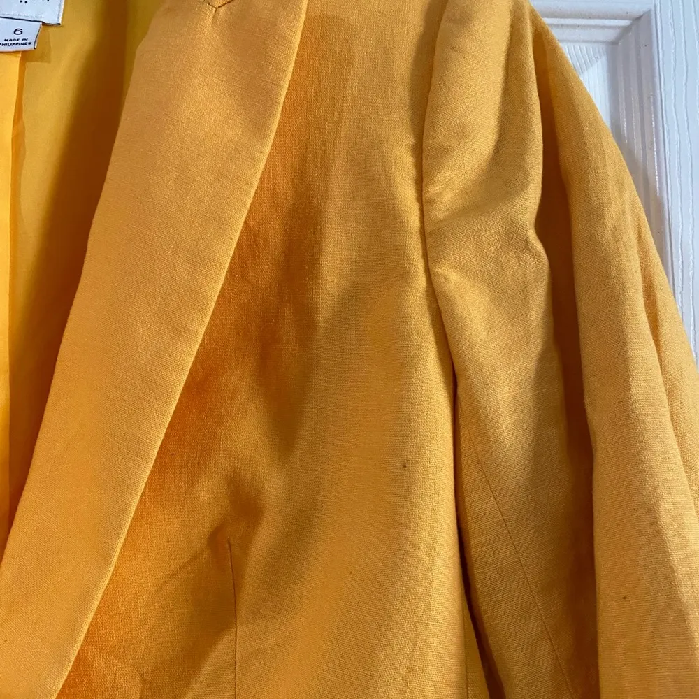 J. CREW Factory Women's size 6 Marigold Linen Cotton Blend Holland Blazer Jacket - Image 5