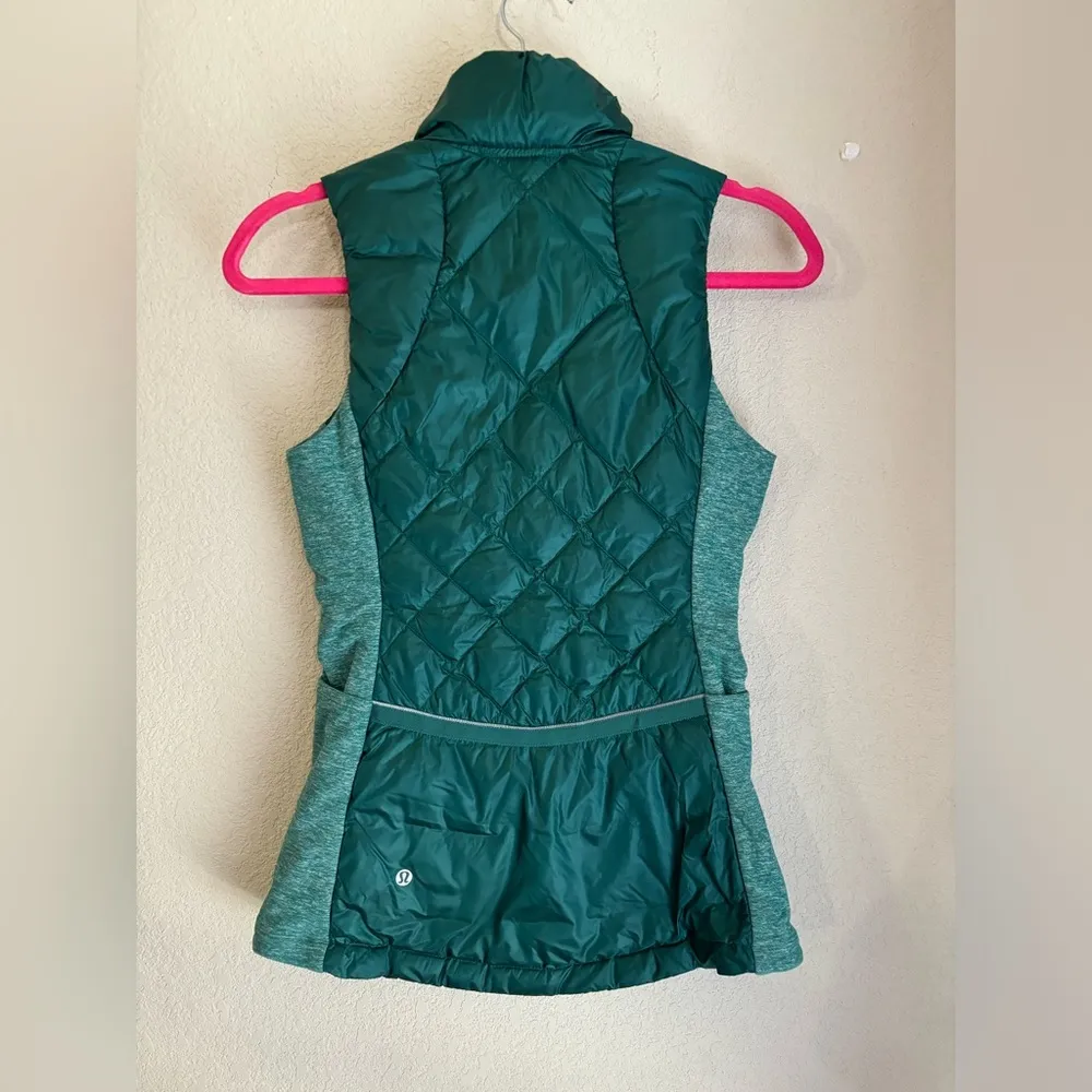 Lululemon Down For a Run Goose Down Quilted Vest in Forage Teal Green 2 - Image 6