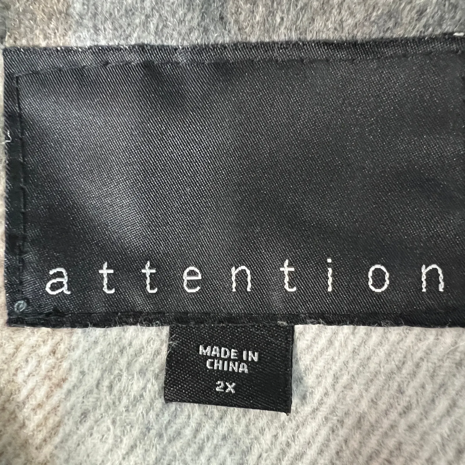 Attention Plaid Fleece Double Breasted Pea Coat Womens 2X Outdoors Wool Blend - Image 2