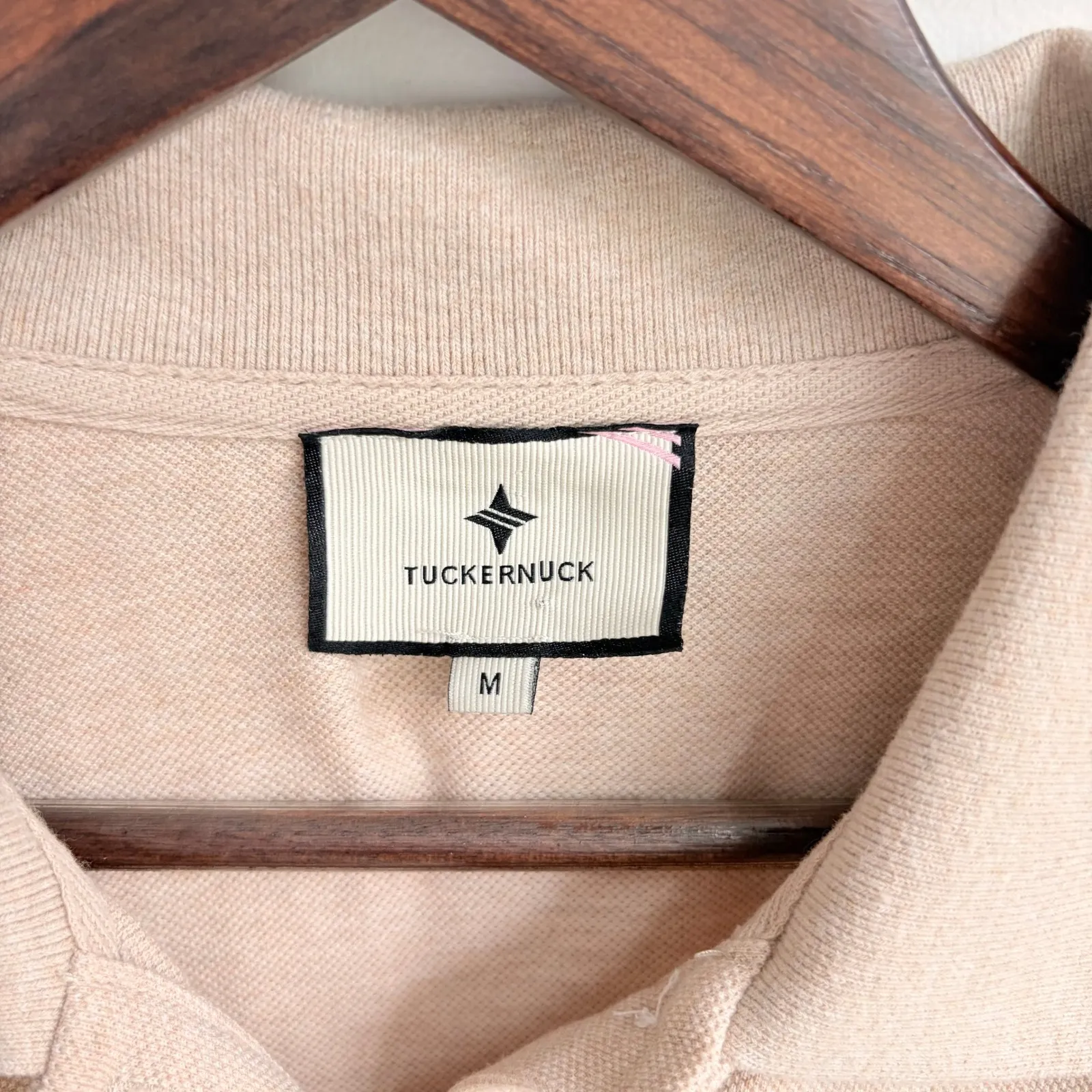 Tuckernuck Sandstone Pique May Polo Shirt Dress Medium Long Sleeve Polo Beige - Image 10