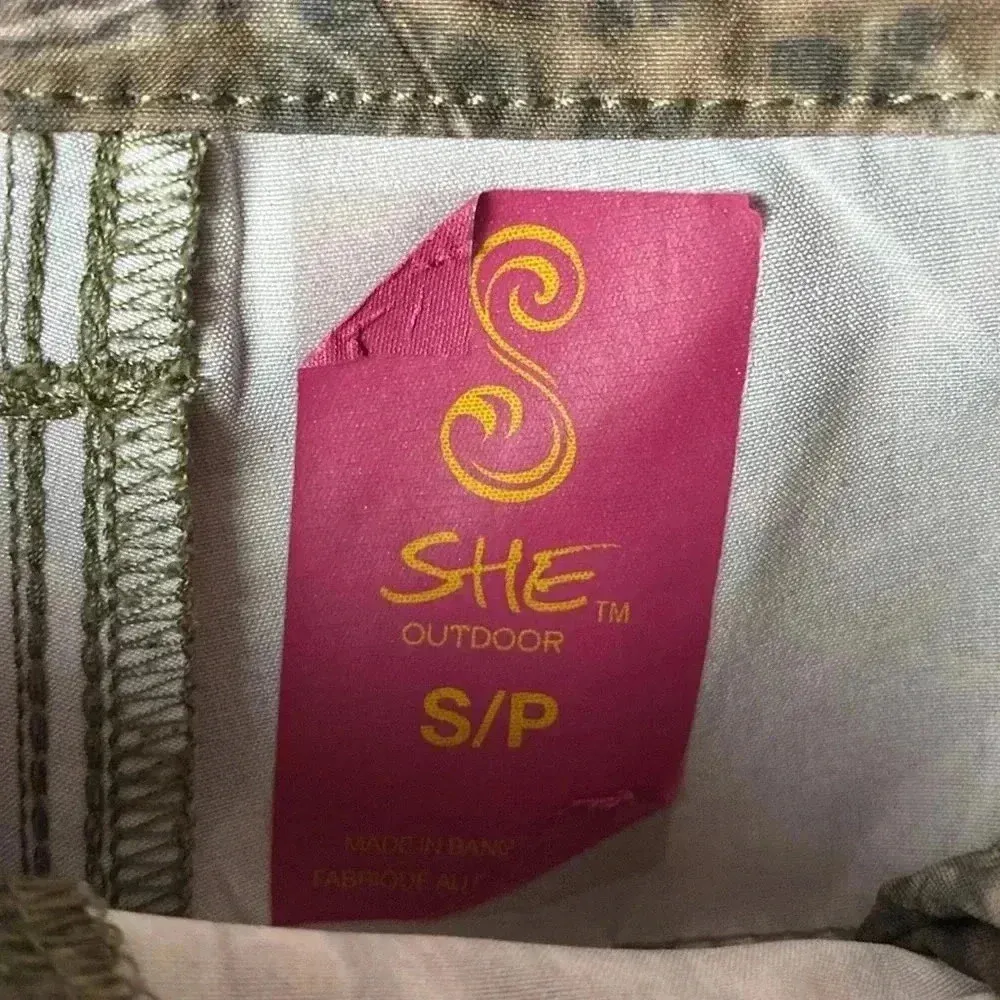 SHE WOMENS SIZE SMALL CAMOUFLAGE PANTS POLYESTER SPANDX BLEND CLEAN CONDITION Brown - Image 13