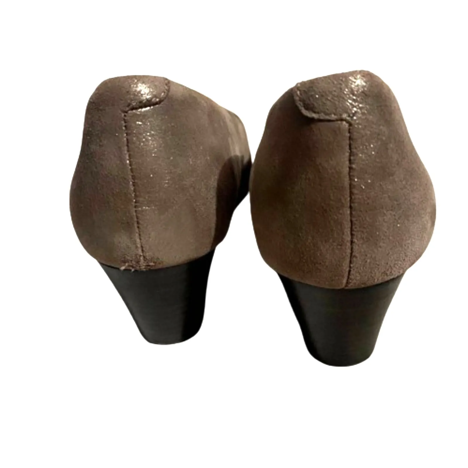 Sofft Lana Ballet Pump Heels Metallic Silver Champagne‎ Classic Leather Size 7.5 - Image 4