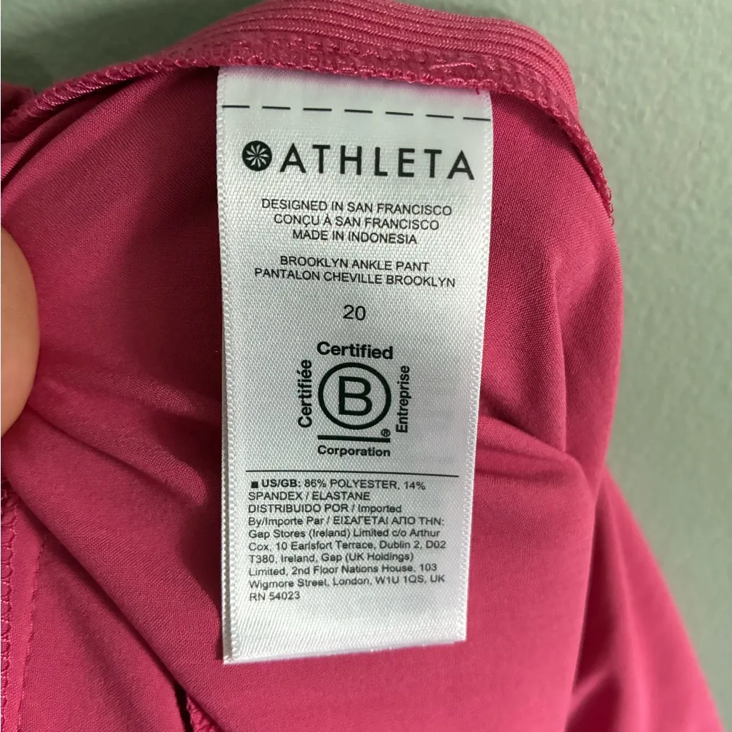 ATHLETA Plus Size 20 Brooklyn Ankle Lightweight Travel Pant Pink Dragonfruit - Image 7