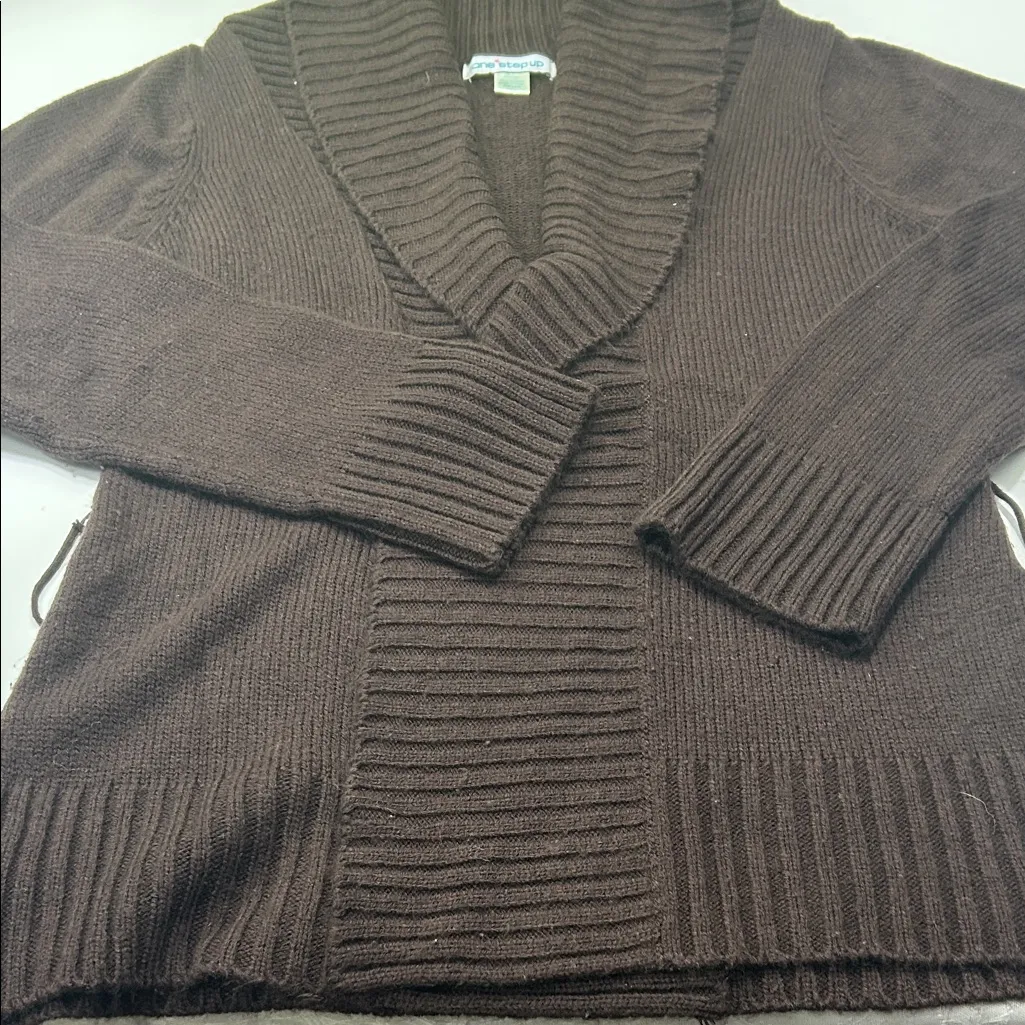 One Step Ahead Chocolate Shawl Collar Cardigan Brown Size undefined - Image 6
