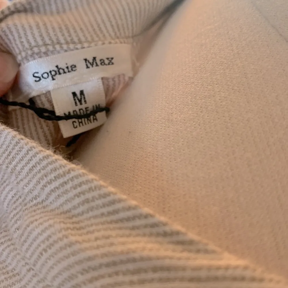 Sophie Max Dress Maxi Women M Max Studio New Tan White Pinstripe Summer - Image 14