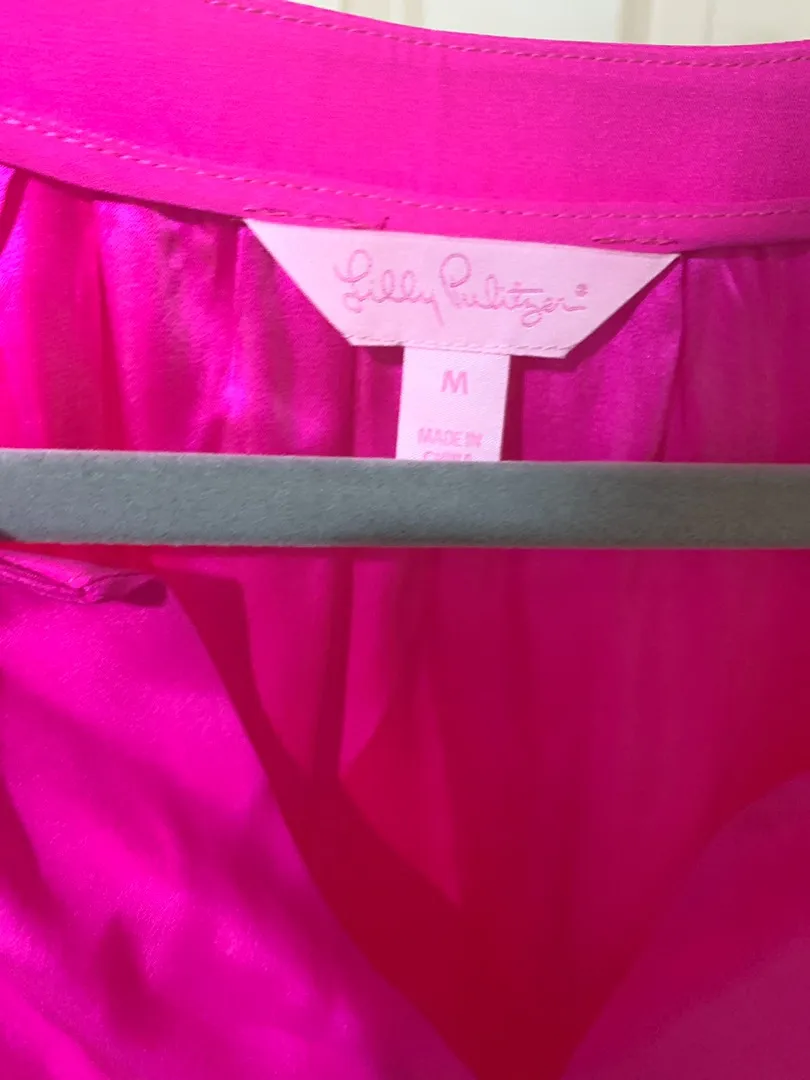 Lilly Pulitzer Hot Pink Shirt - Image 2