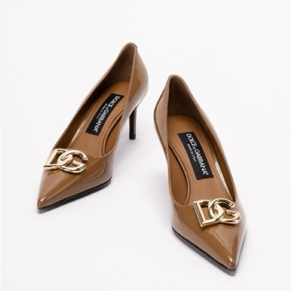 Dolce & Gabbana Patent Leather DG Calf Skin Pumps 60 Brown Size 36 New +2DustBag - Image 3