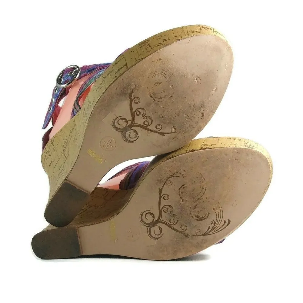 CHARLOTTE RUSSE Multicolor Strap Cork Wedge 8 - Image 8