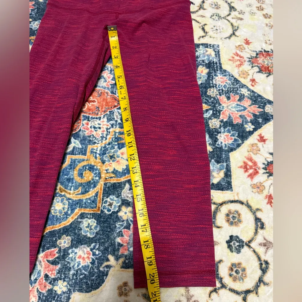 Lululemon Wunder Under Crop II Diamond Jacquard Space Dye Bumble Berry Flaming - Image 5
