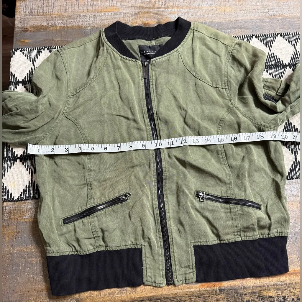 Sanctuary Olive Bomber Jacket with Black Trim - Image 5