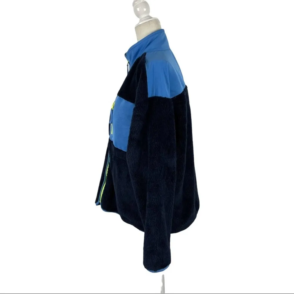 New J Crew Jacket Sherpa Full Zip Sherpa Superplush Colorblock Blue Jacket M - Image 6