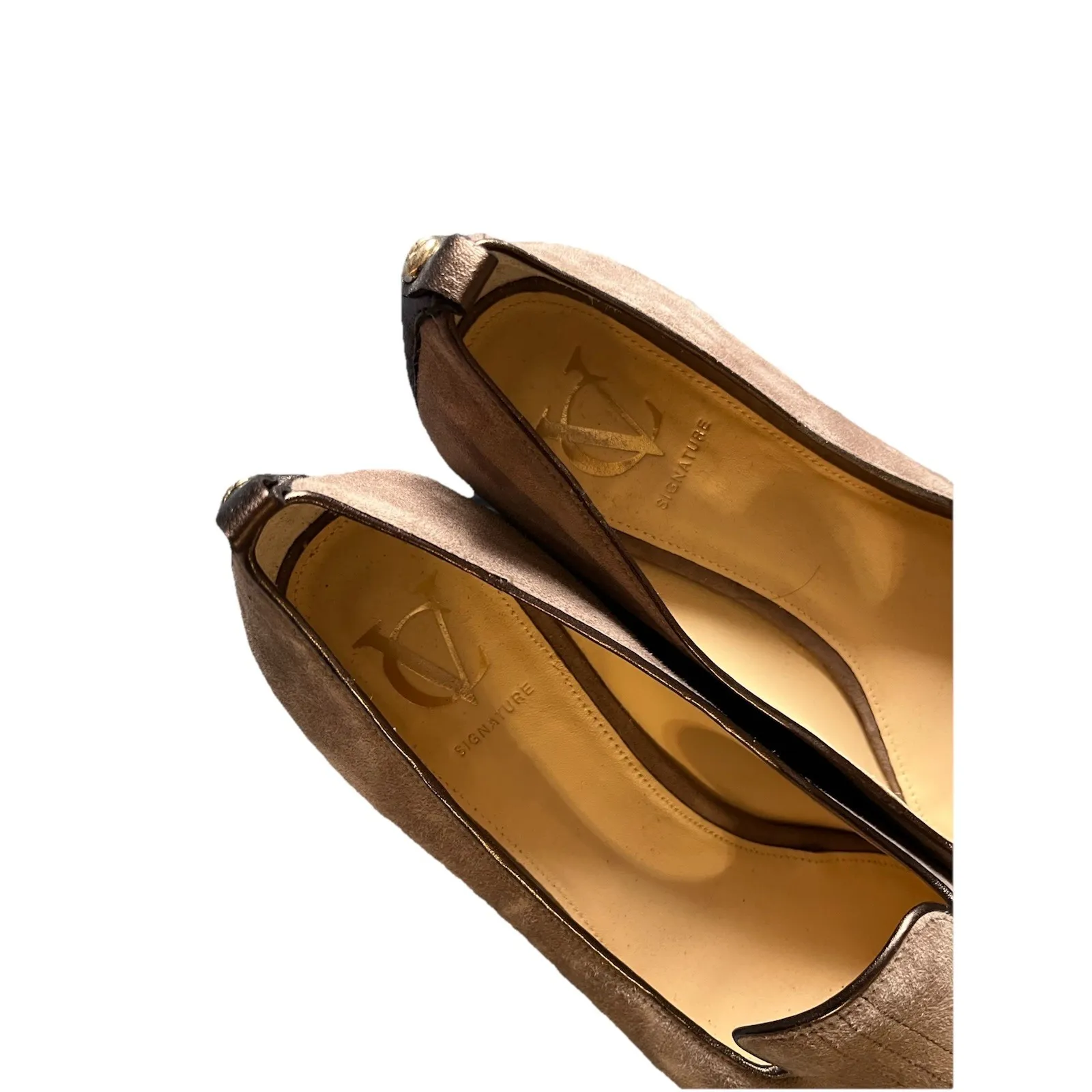 Vero Cuoio Vc Signature Vi-Nova Taupe Gray Brown Suede Slip On Loafers Size 8.5M - Image 3