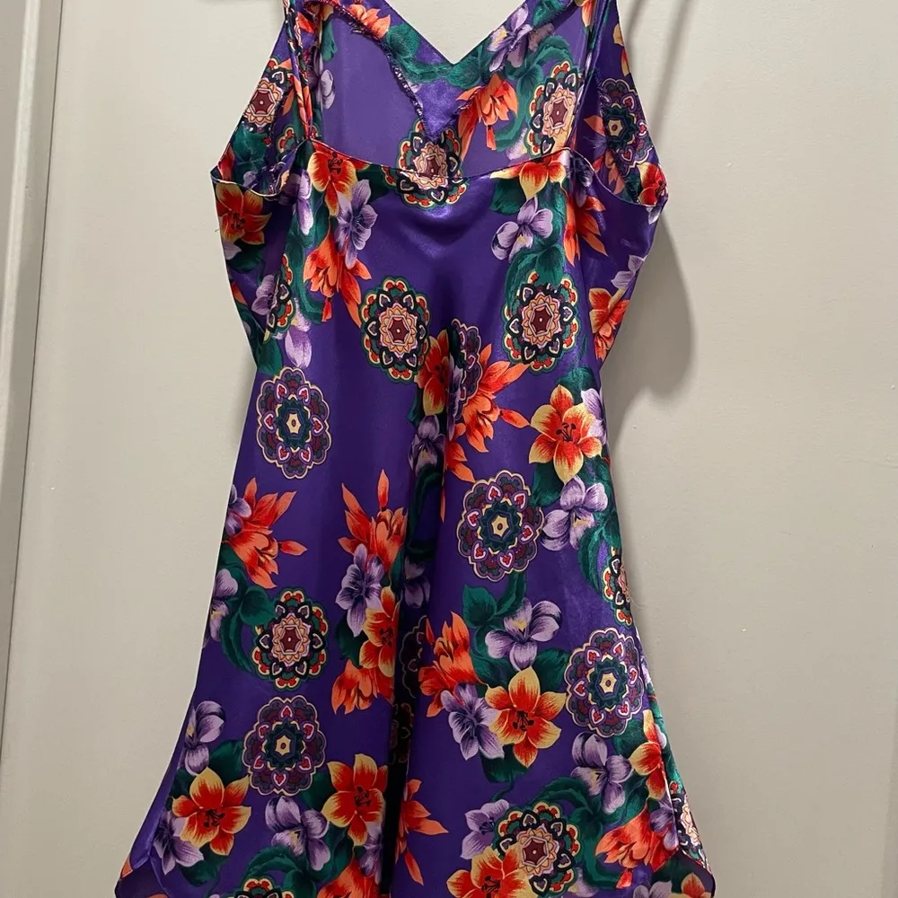 VTG 90s Fairycore Purple Multicolored Floral V - Image 7