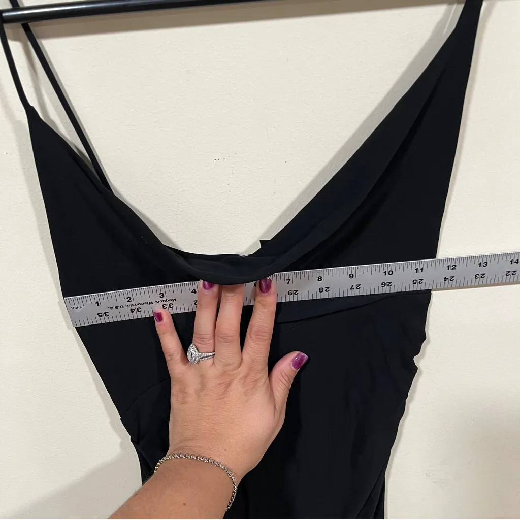 Diane von Furstenberg Vintage Olsen Black Maxi Long Gown Dress US 2 straps slim - Image 3