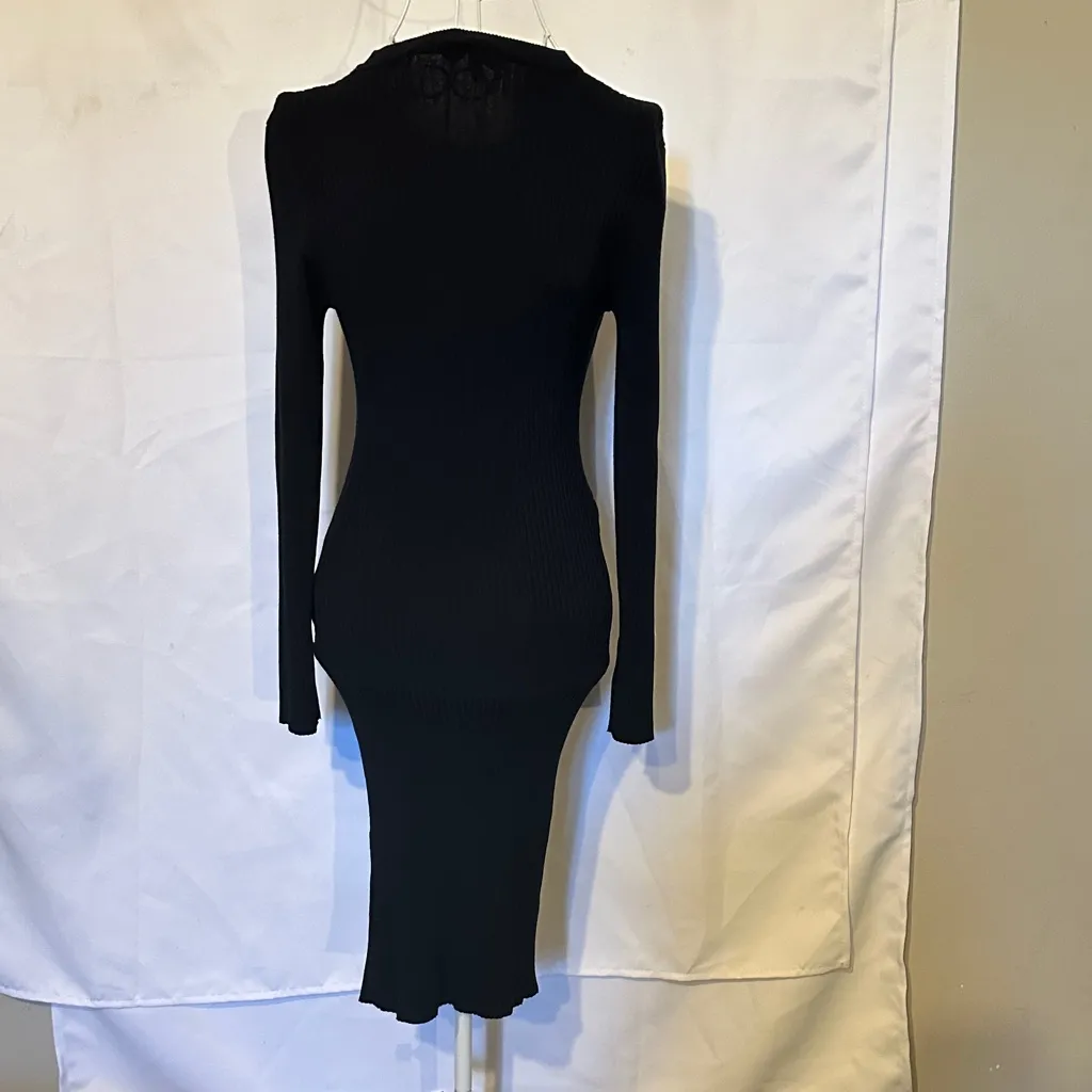 Derek Heart Black Long Sleeve Dress with Button Accents - Image 4