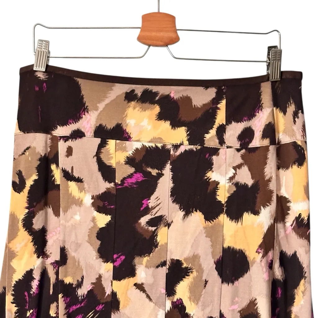 Diane Von Furstenberg Y2K Silk animal print A-Line Skirt size 12 - Image 4
