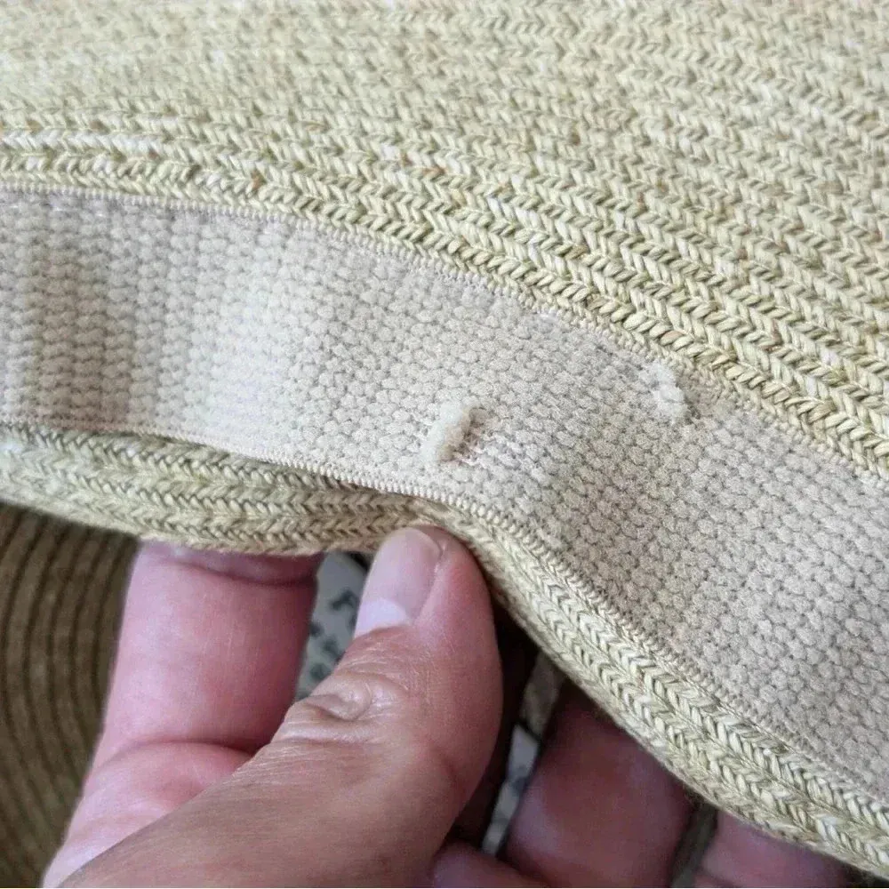 ERIC JAVITS Hampton Sun Hat Squishee Straw Packable Wide Brim Natural Gold Blue Tan - Image 9