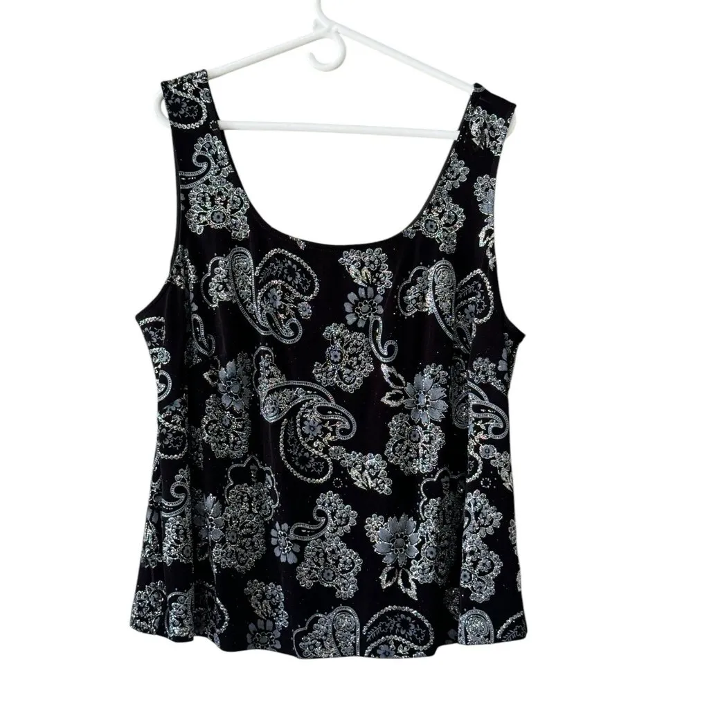 Alex‎ Evenings Womens Jacket and Tank Set 3X Black Sparkle Top Wedding Formal - Image 3