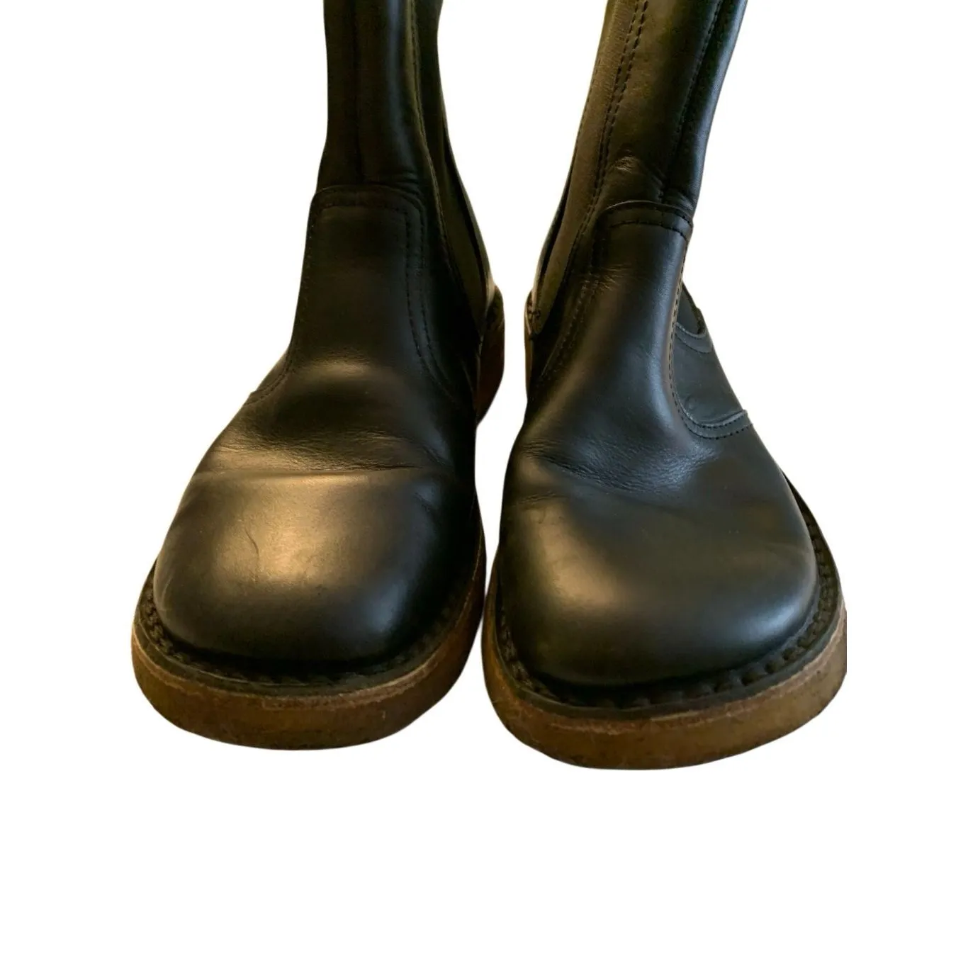 Swedish Hasbeens leather boots shearling black Made in Italy women's size 40 9.5 - Image 5