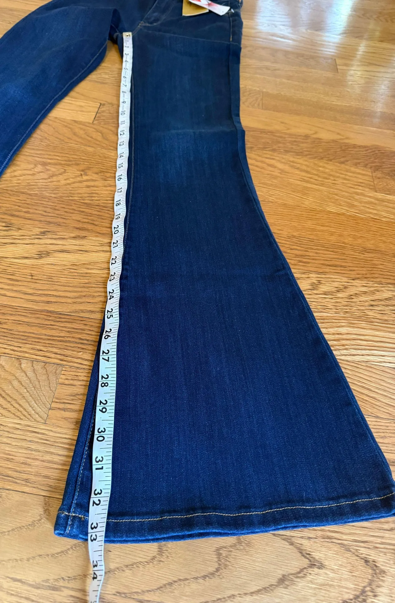 Vibrant Bell Bottom High Waist Fitted Denim Jeans Size 5 - Image 13