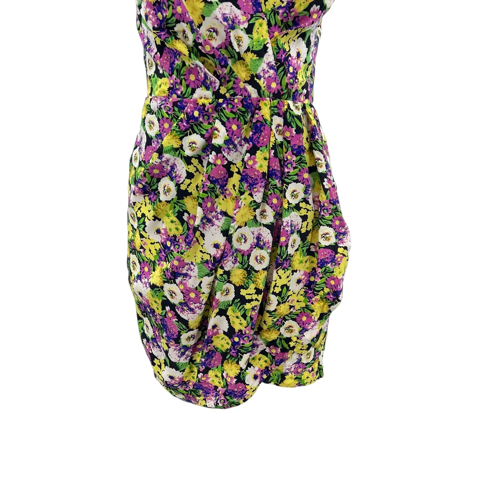 Yumi Kim Gardenia Floral Date Night‎ Mini Dress Strapless Yellow Size Medium - Image 5