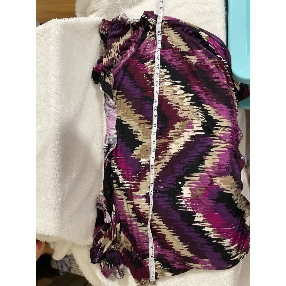 EAST 5TH Women's Polyester Cap Sleeve Blouse Geometric Multicolor Size 3X Plus - Image 5