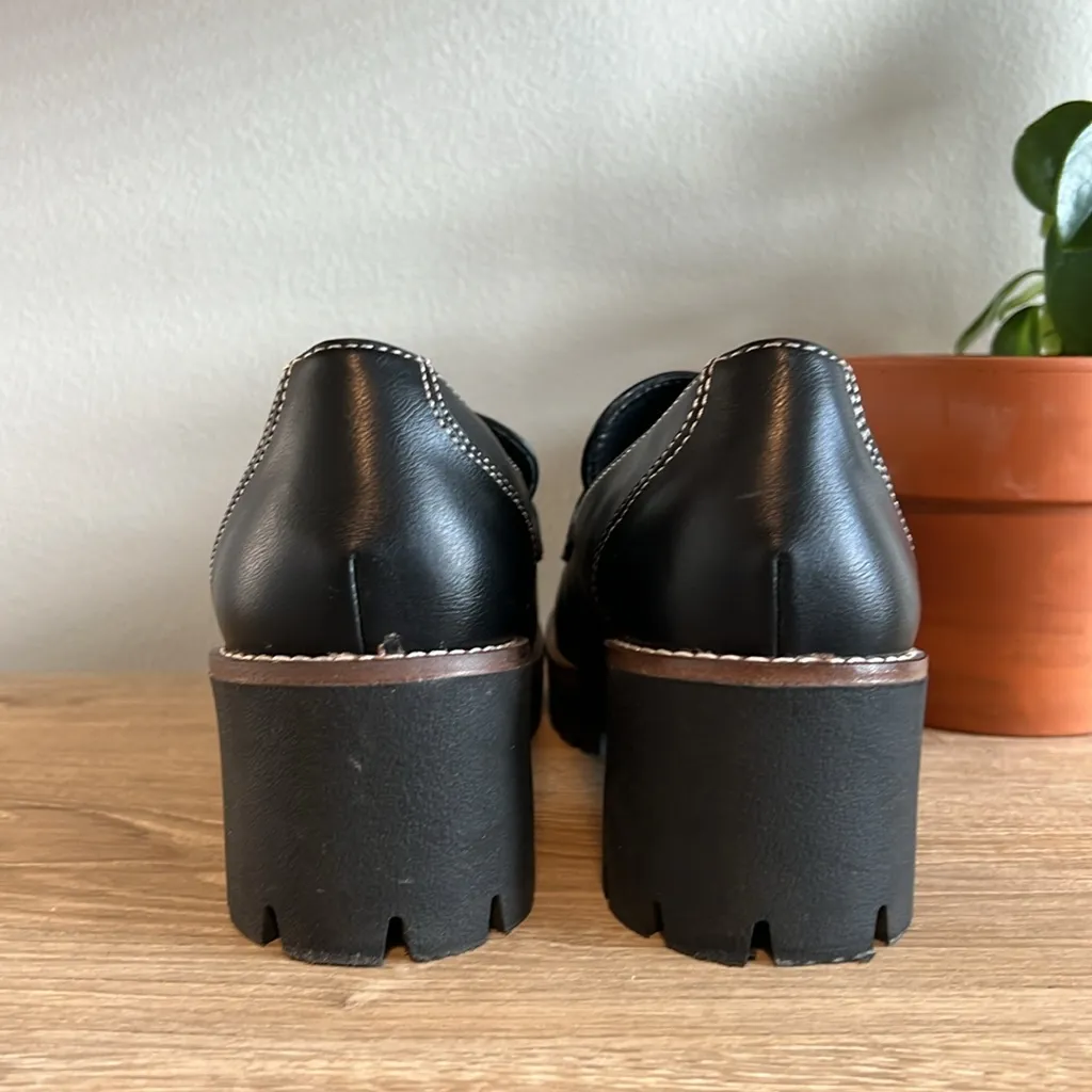 NWOT Blondo Daina Black Chunky Heel Waterproof Platform Penny Loafers, 8.5 - Image 6