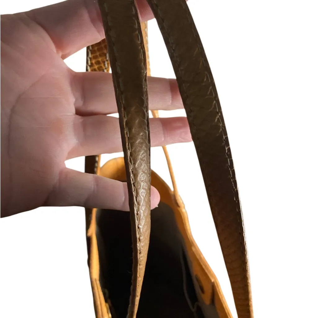 FRYE MELOSSA FLORAL MOC CROC Tan Leather Tote Bag - Image 3